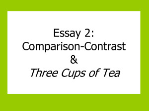 Comparison Contrast Three Cups of Tea Assignment Having read the book ...