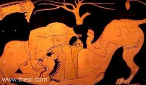 Heracles & the Nemean Lion | Athenian red figure stamnos C5th B.C ...