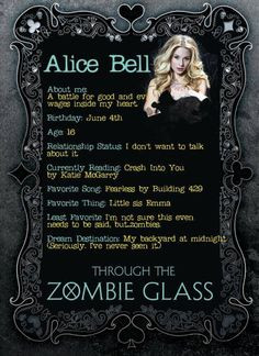 Meet Alice from Through the Zombie Glass by Gena Showalter More