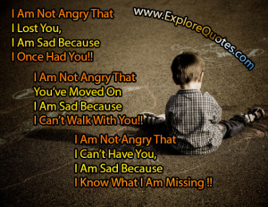 am not angry that i have lost you…