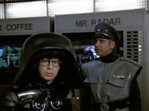 ... Dark Helmet) and George Wyner (Colonel Sandurz) in Spaceballs (1997