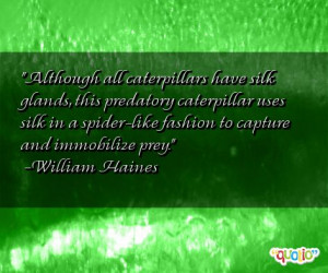 ... spider-like fashion to capture and immobilize prey. -William Haines