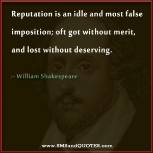 reputation quotes reputation is an idle and most false imposition