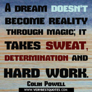 dream doesn’t become reality through magic – Hard work Quotes