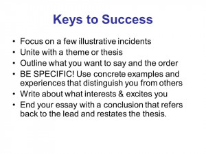... thesis Outline what you want to say and the order BE SPECIFIC! Use