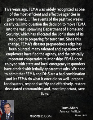 to preparing for terrorism. Since this change, FEMA's disaster ...