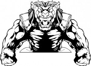 Lions Football Mascot Decal / Sticker