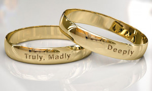 Engraved rings with deeply madly love