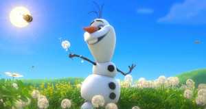 Frozen Olaf enjoying at garden