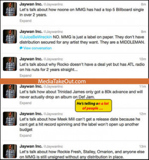 ... Producer exposes MMG, Meek Mill & Trinidad James' business on twitter