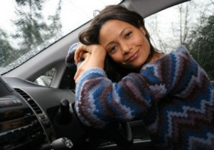 Thandie Newton in her Prius!