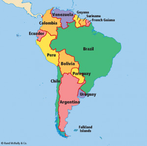 south america country map