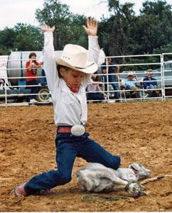 ... began competing in rodeos at age 4 in youth events like goat-tying