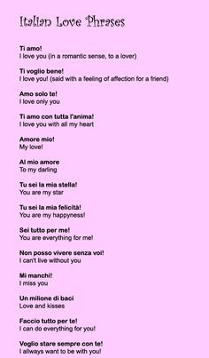 ... Italian Love Phrases - Learn Romantic Sayings, Quotes, Words and Poems