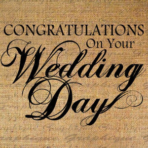 Congratulations WEDDING DAY Text Digital Collage Sheet Download Burlap ...