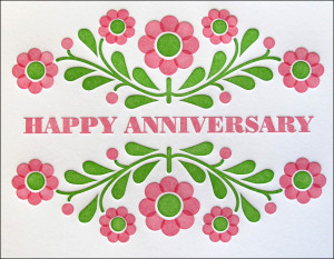 Happy anniversary flowery graphic