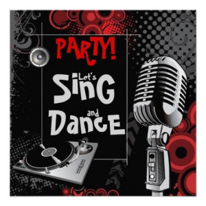 Funky Karaoke Music Sing Dance Birthday Party Custom Announcement