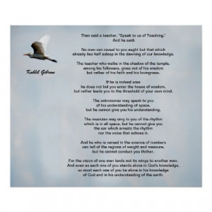 Khalil Gibran Teacher Quotes