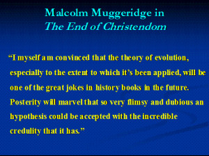 Relativeto macro-evolution, this quote from Malcolm Muggeridge in The ...