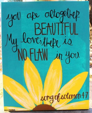 Sunflower bible verse scripture canvas painting: Solomon 4 7, Little ...