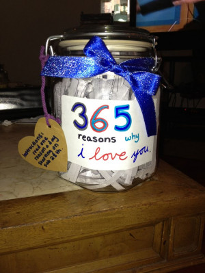 365 reasons why I love you jar. 1 year anniversary gift to my ...