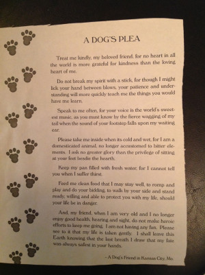 Dog's Plea