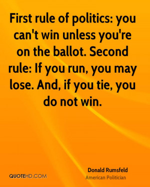 First rule of politics: you can't win unless you're on the ballot ...