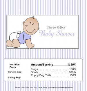 ... baby boy crawling and the words please join us for a baby shower
