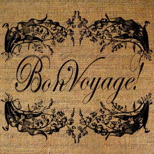 FRENCH Text BON VOYAGE Words Quote Frame Digital Collage Sheet ...