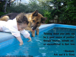 ... because animals are so unconditional in their love. ~ Abraham-Hicks