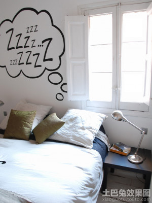 卧室床头墙贴效果图