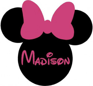 Minnie Mouse Ears Name PERSONALIZED 26x24 Vinyl Wall Lettering Words ...