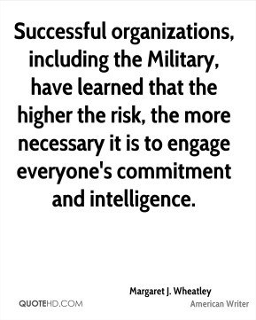 Successful organizations, including the Military, have learned that ...