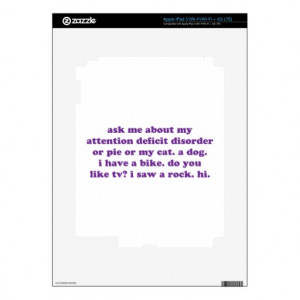 ADD ADHD Funny Quote - Purple iPad 3 Decals