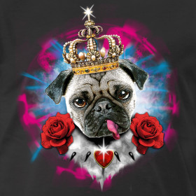... Queen Heart Roses tongue Luxury Dog Design Love Heart 3c Man Men's T
