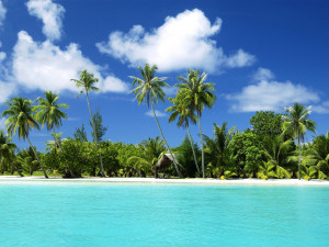 Natural beauty of the tropical island beach wallpaper