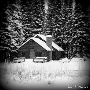 Snowy Cabin Want Live Here