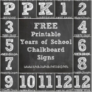 FREE Chalkboard First Day of School Signs - Monthly Blog Hop - That's ...