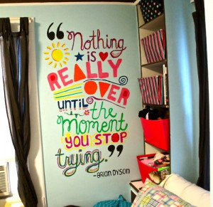 Wall quotes: maybe from a song, use magazine pages to cut out letters ...