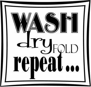 Wash Dry Fold Repeat Quote Wall Stickers Wall Art Decal Transfers
