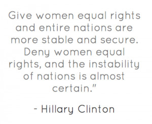 Give women equal rights and entire nations are more stable