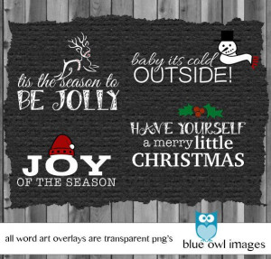 Beautfiul Vintage Style Black & White Christmas Quotes - Photoshop ...