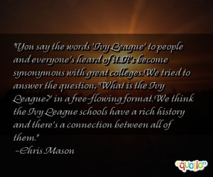 You say the words 'Ivy League' to