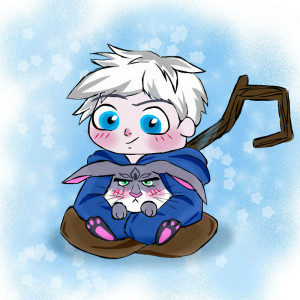 Chibi Jack Frost and Little Bunnymund. by Nilusanimationworld