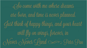 NEVER NEVER LAND PETER PAN QUOTE STENCIL 10X18