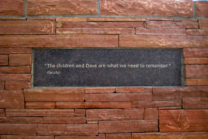 ... parents and students in the wall of healing at the Columbine memorial