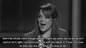 gif quote Black and White Cool b&w red head emma stone Be yourself ...