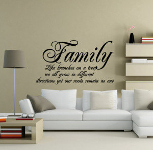 Family Roots Quote Vinyl Wall Art Decal - Black