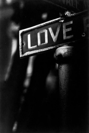 Photo by W. Eugene Smith - Love, a streetsign in a poor Black district ...