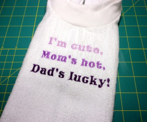 Baby Toddler Towel Bib Funny Embroidered Teething Cotton Large